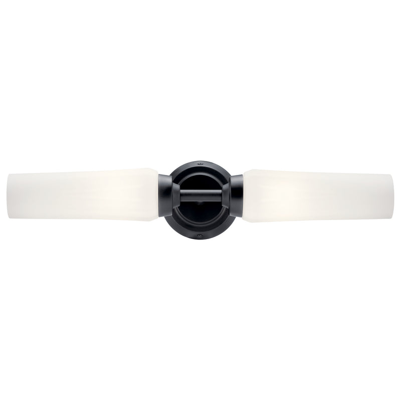 Kichler 55074BK Two Light Wall Sconce, Black
