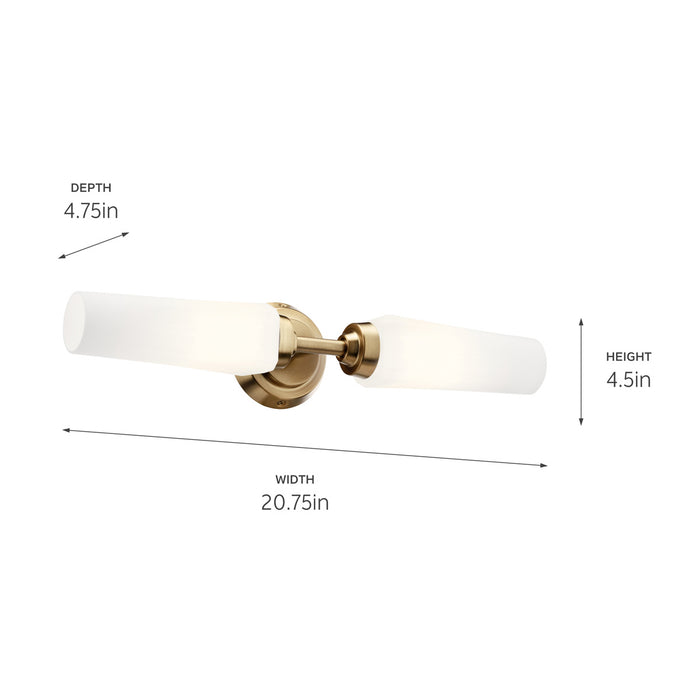 Kichler 55074CPZ Two Light Wall Sconce, Champagne Bronze