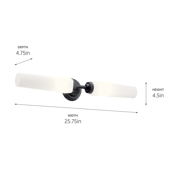 Kichler 55075BK Two Light Bath, Black