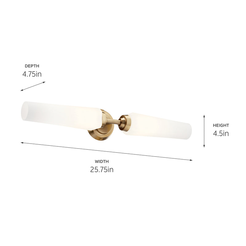 Kichler 55075CPZ Two Light Bath, Champagne Bronze