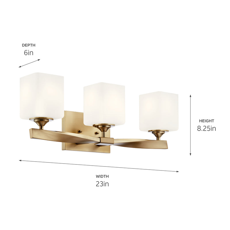Kichler 55002CPZ Three Light Bath, Champagne Bronze