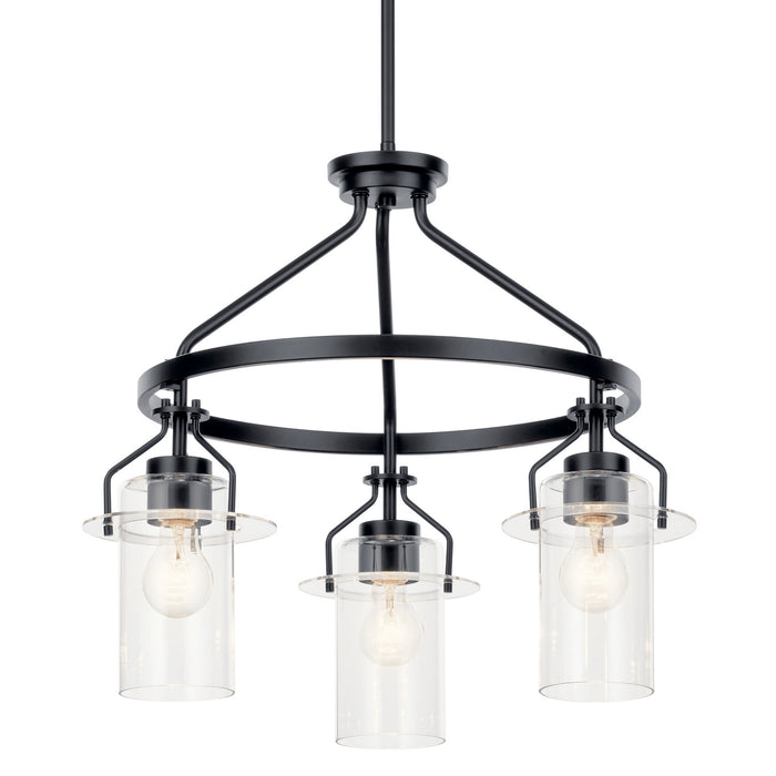 Kichler 52377BK Three Light Chandelier, Black
