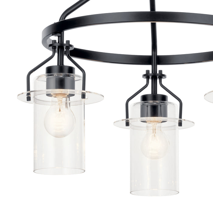 Kichler 52377BK Three Light Chandelier, Black