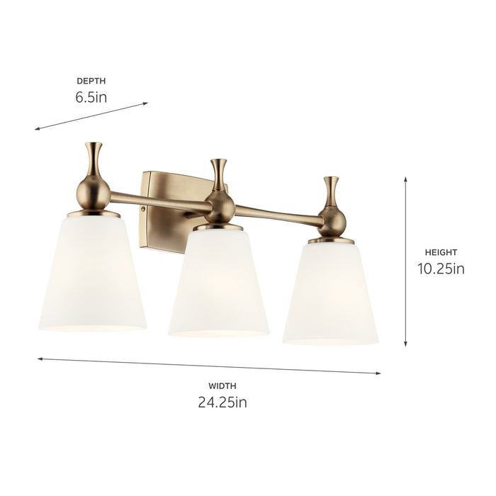 Kichler 55092CPZ Three Light Bath, Champagne Bronze