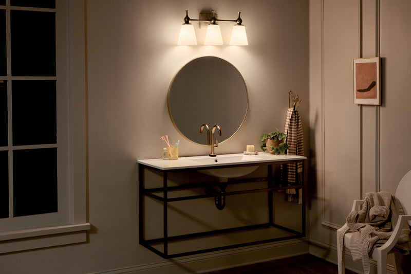 Kichler 55092CPZ Three Light Bath, Champagne Bronze