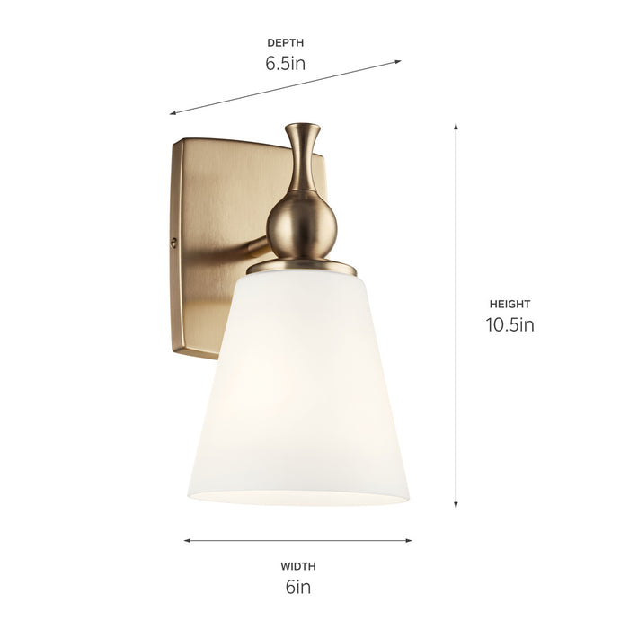 Kichler 55090CPZ One Light Wall Sconce, Champagne Bronze