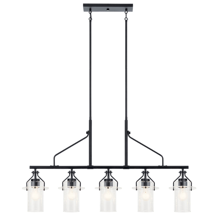 Kichler 52379BK Five Light Linear Chandelier, Black