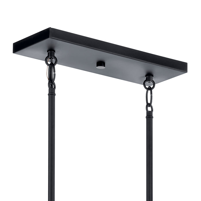 Kichler 52379BK Five Light Linear Chandelier, Black