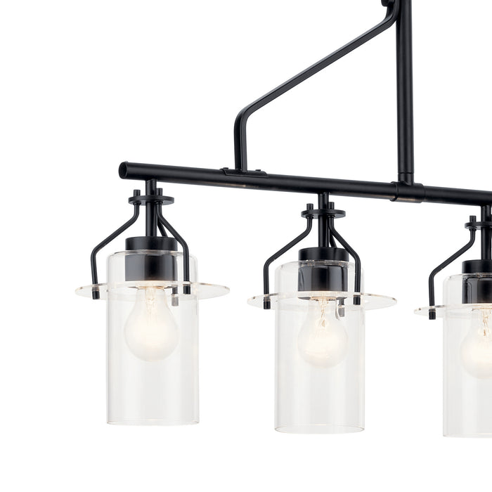 Kichler 52379BK Five Light Linear Chandelier, Black