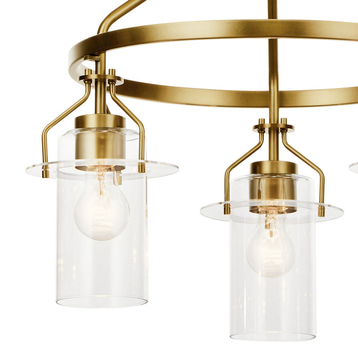 Kichler 52377NBR Three Light Chandelier, Brushed Brass