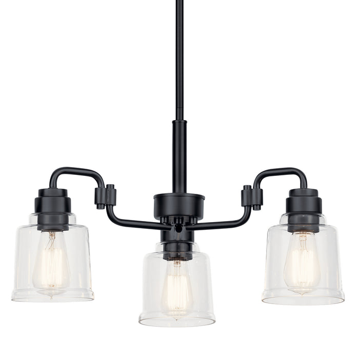 Kichler 52397BK Three Light Chandelier, Black
