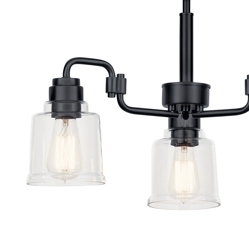 Kichler 52397BK Three Light Chandelier, Black