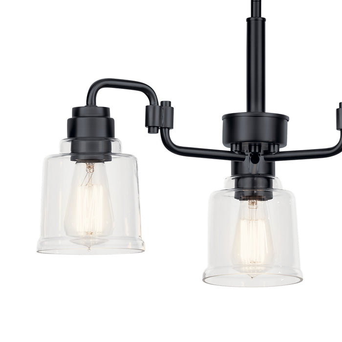 Kichler 52397BK Three Light Chandelier, Black