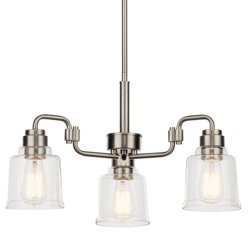 Kichler 52397NI Three Light Chandelier, Nickel Textured
