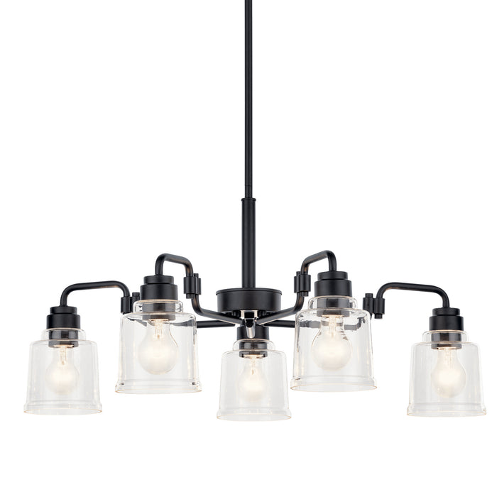 Kichler 52398BK Five Light Chandelier, Black