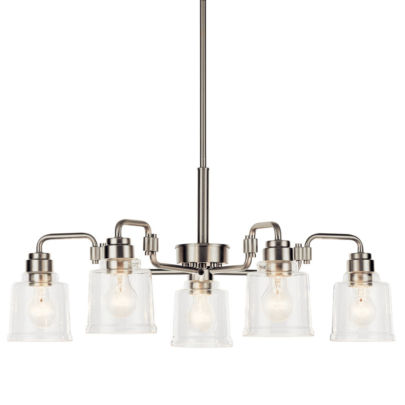 Kichler 52398NI Five Light Chandelier, Nickel Textured