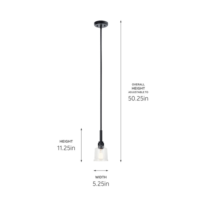 Kichler 52399BK One Light Mini Pendant, Black