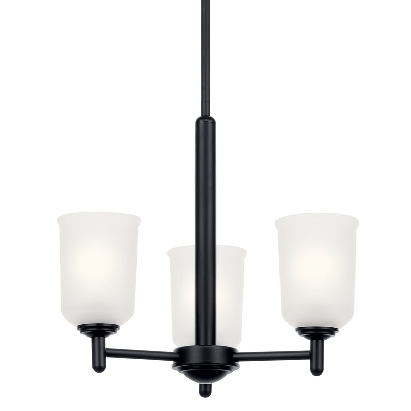 Kichler 43670BK Three Light Mini Chandelier, Black