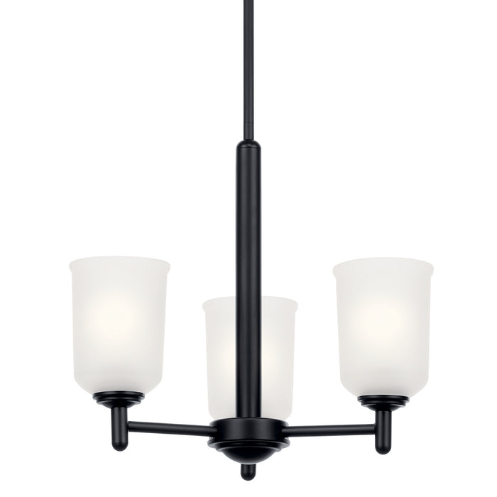 Kichler 43670BK Three Light Mini Chandelier, Black