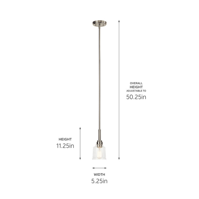 Kichler 52399NI One Light Mini Pendant, Nickel Textured