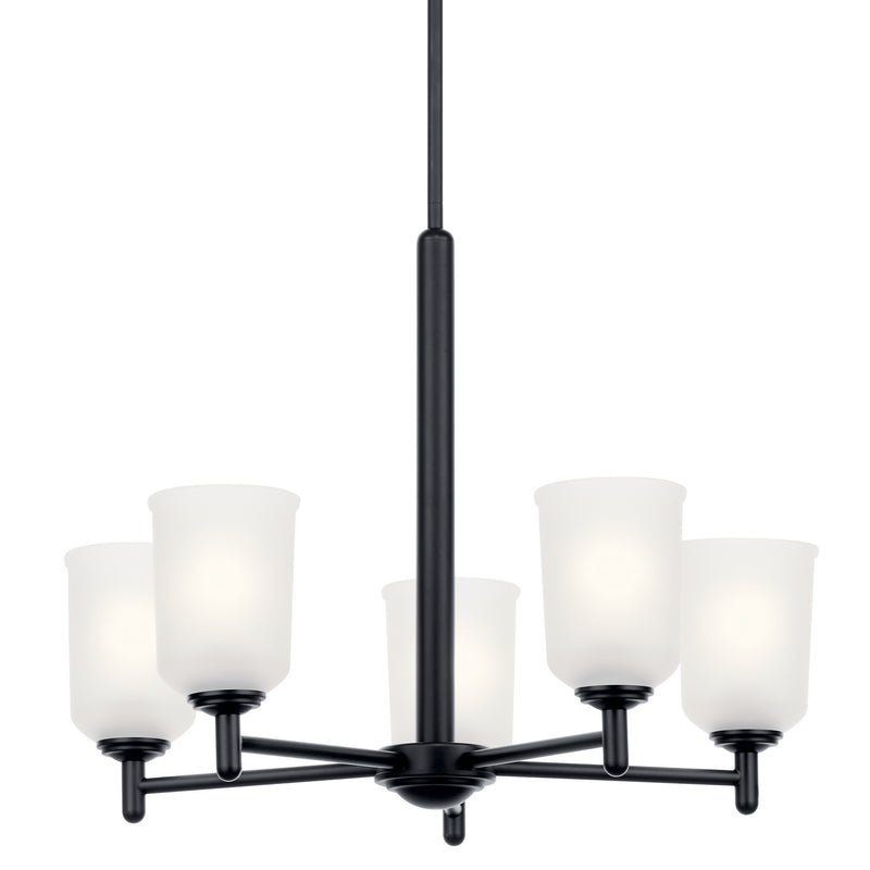 Kichler 43671BK Five Light Chandelier, Black