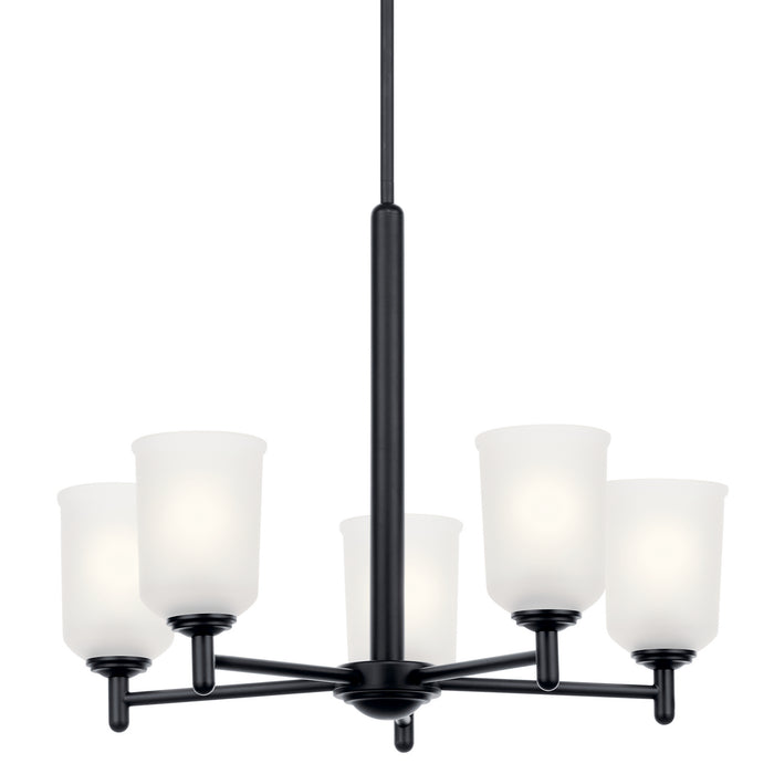Kichler 43671BK Five Light Chandelier, Black