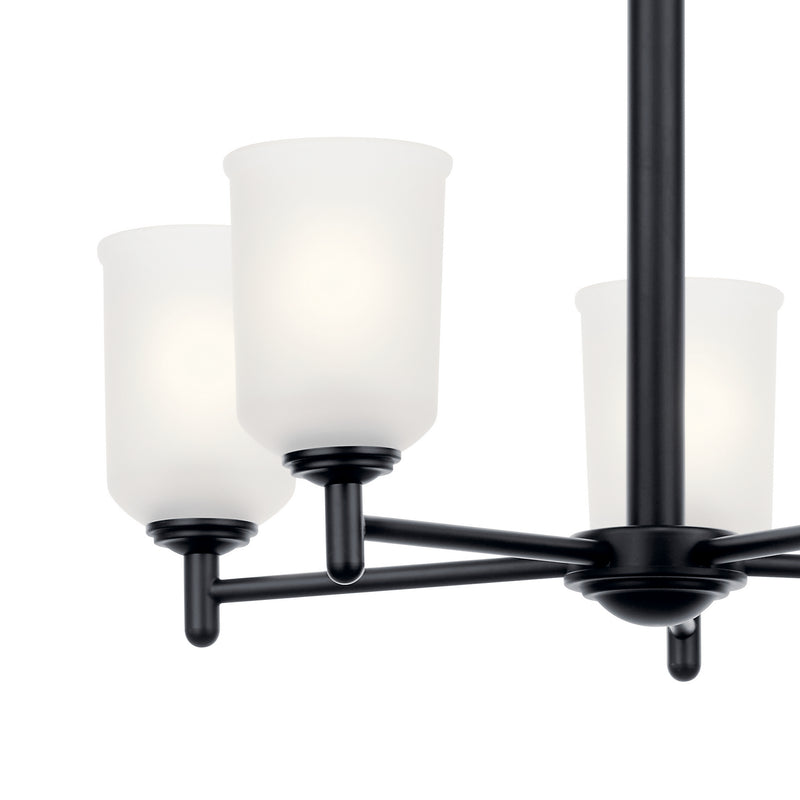 Kichler 43671BK Five Light Chandelier, Black