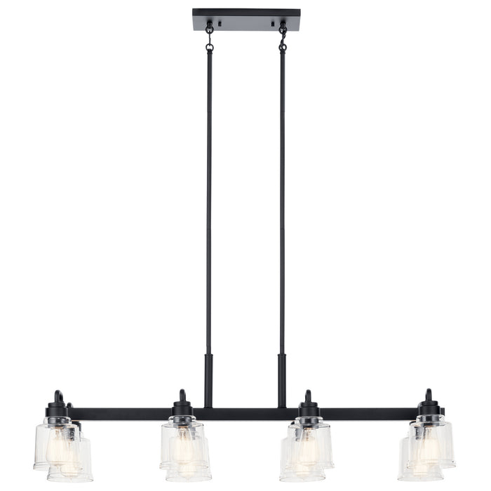 Kichler 52400BK Eight Light Linear Chandelier, Black