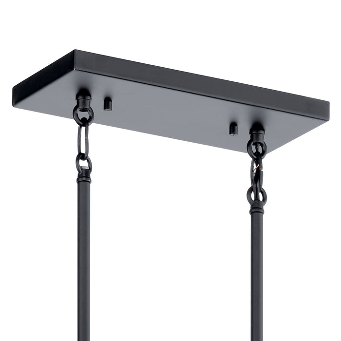 Kichler 52400BK Eight Light Linear Chandelier, Black