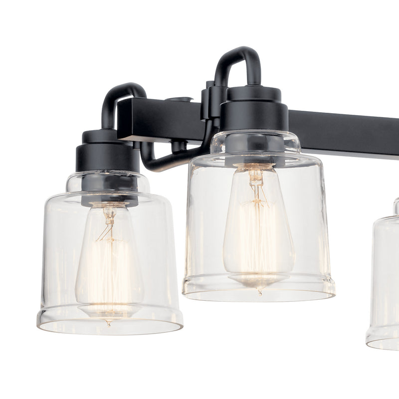Kichler 52400BK Eight Light Linear Chandelier, Black