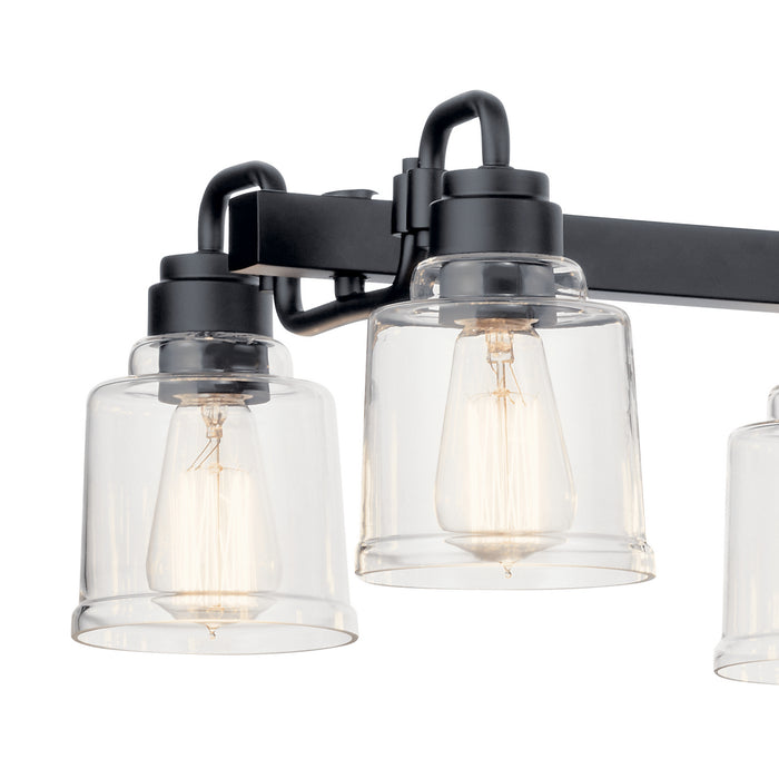 Kichler 52400BK Eight Light Linear Chandelier, Black