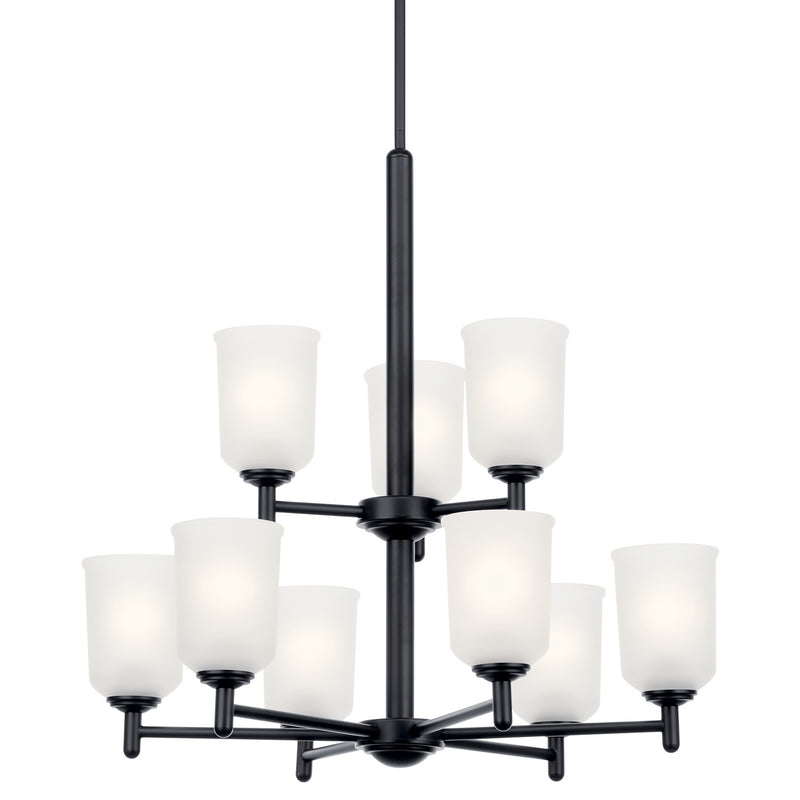 Kichler 43672BK Nine Light Chandelier, Black