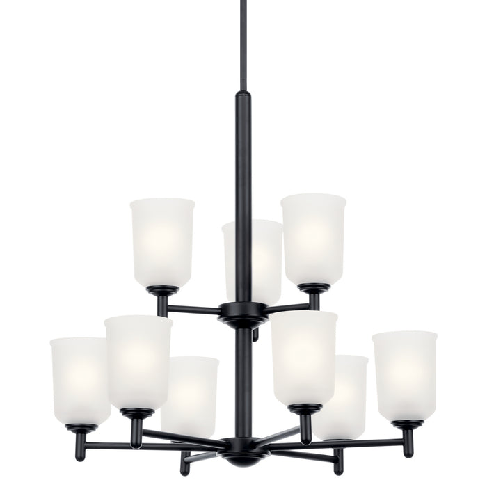 Kichler 43672BK Nine Light Chandelier, Black