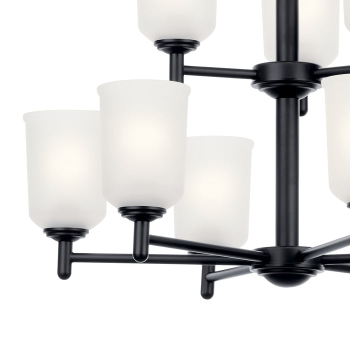 Kichler 43672BK Nine Light Chandelier, Black