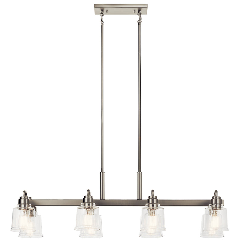Kichler 52400NI Eight Light Linear Chandelier, Nickel Textured