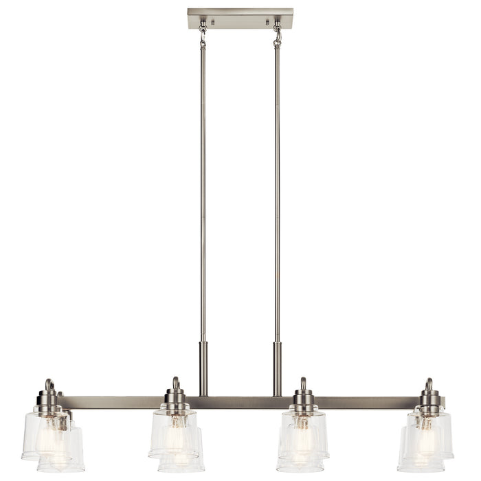 Kichler 52400NI Eight Light Linear Chandelier, Nickel Textured