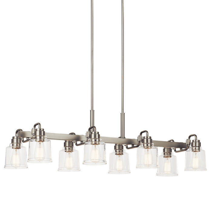 Kichler 52400NI Eight Light Linear Chandelier, Nickel Textured
