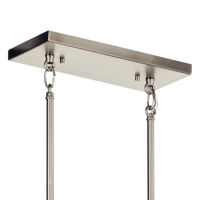 Kichler 52400NI Eight Light Linear Chandelier, Nickel Textured
