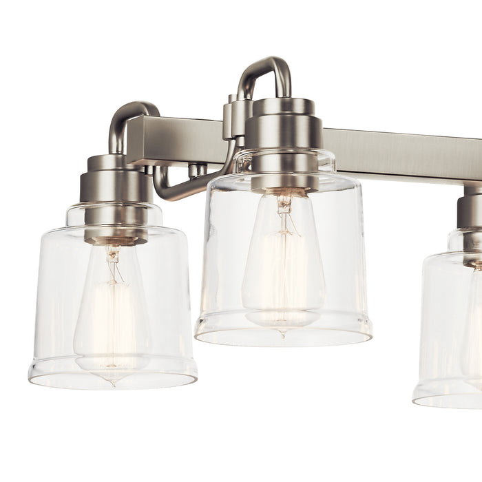 Kichler 52400NI Eight Light Linear Chandelier, Nickel Textured