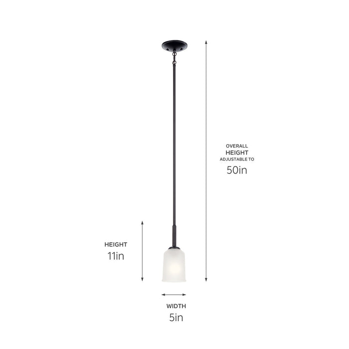 Kichler 43674BK One Light Mini Pendant, Black