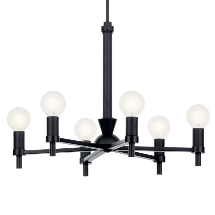 Kichler 52424BK Six Light Chandelier, Black