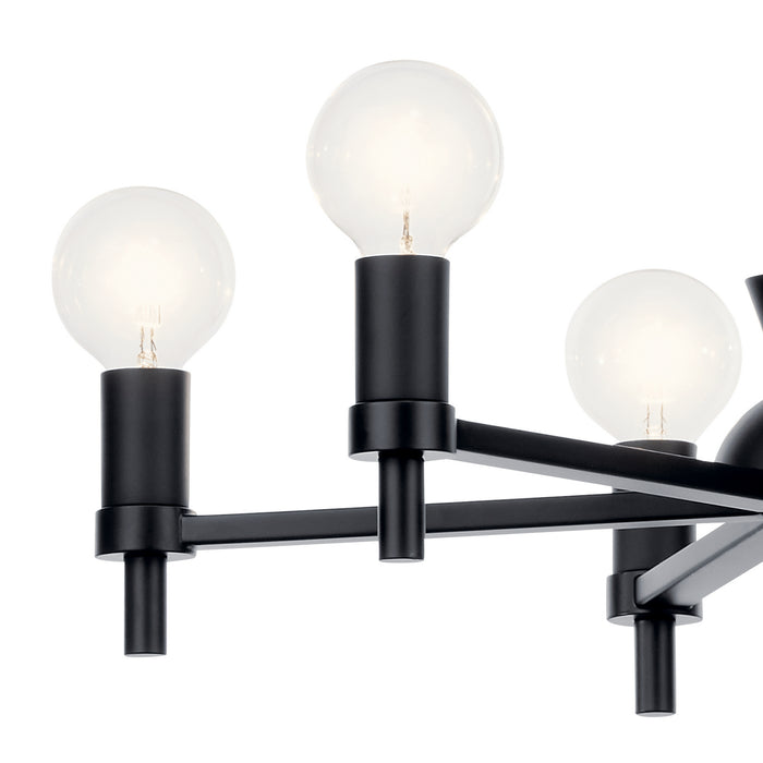Kichler 52424BK Six Light Chandelier, Black