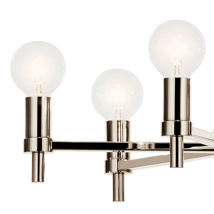 Kichler 52424PN Six Light Chandelier, Nickel Textured