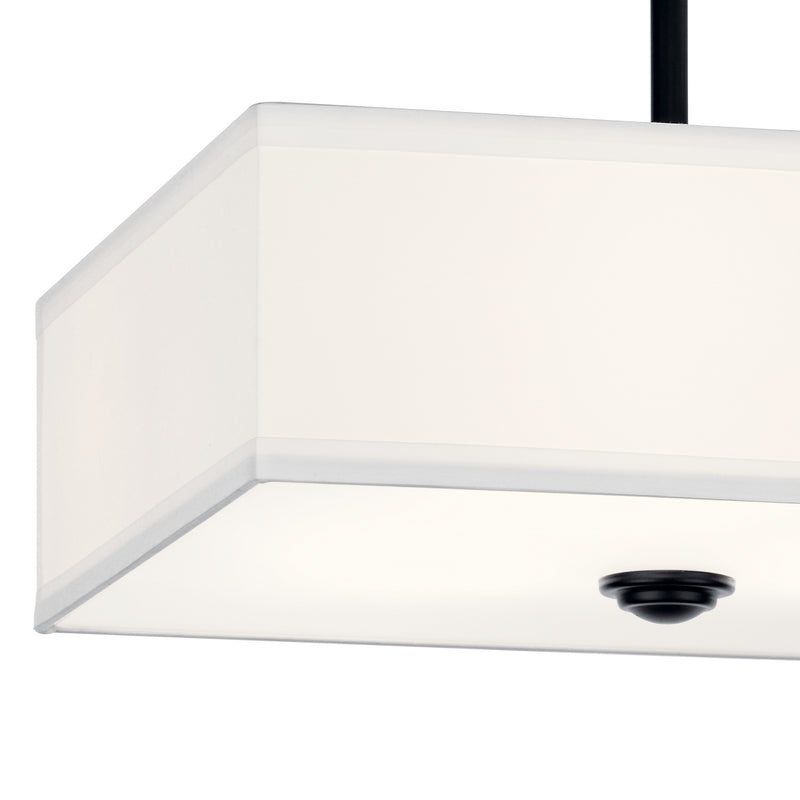 Kichler 43691BK Three Light Semi Flush Mount, Black