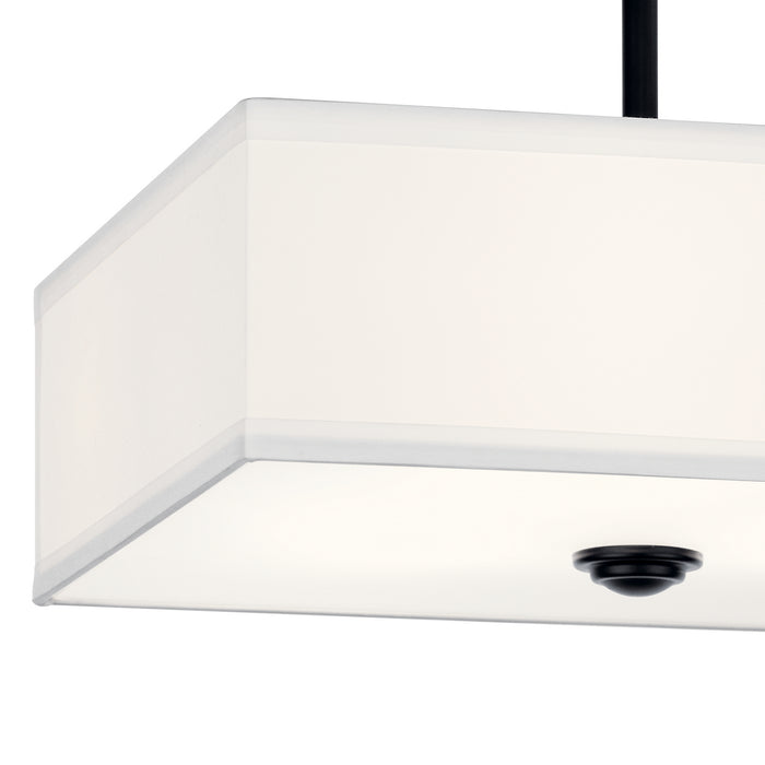 Kichler 43691BK Three Light Semi Flush Mount, Black