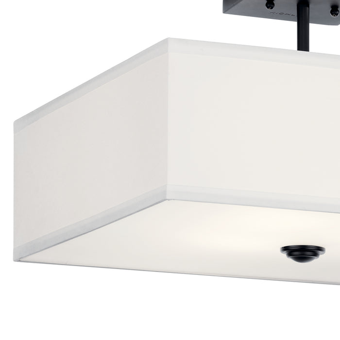 Kichler 43693BK Three Light Semi Flush Mount, Black