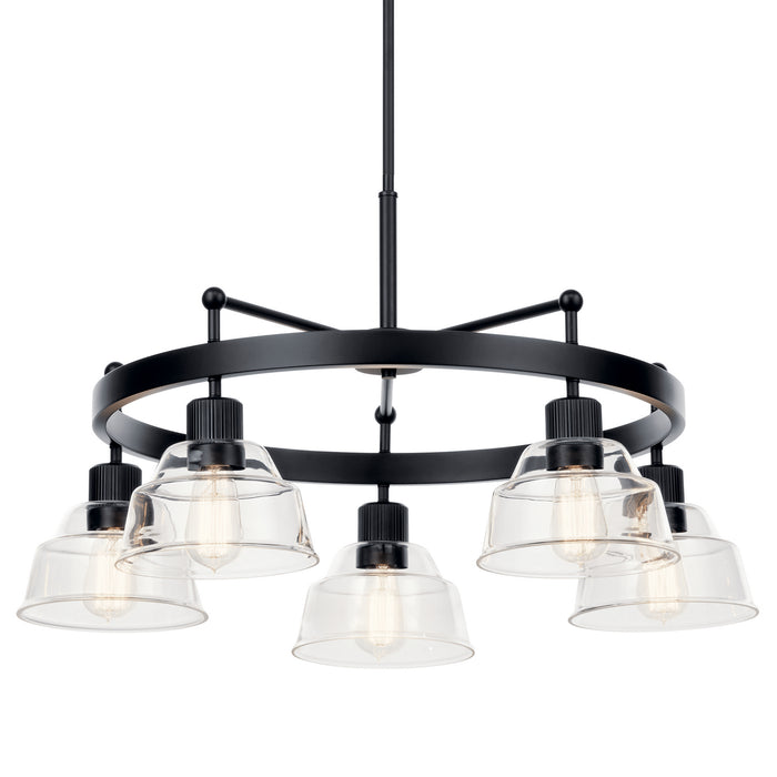Kichler 52403BK Five Light Chandelier, Black
