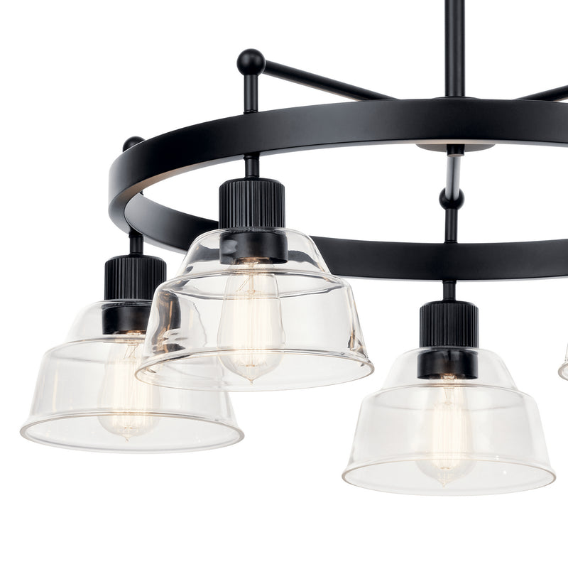 Kichler 52403BK Five Light Chandelier, Black