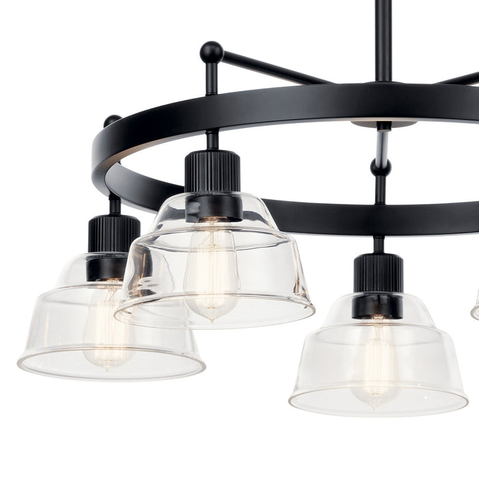 Kichler 52403BK Five Light Chandelier, Black