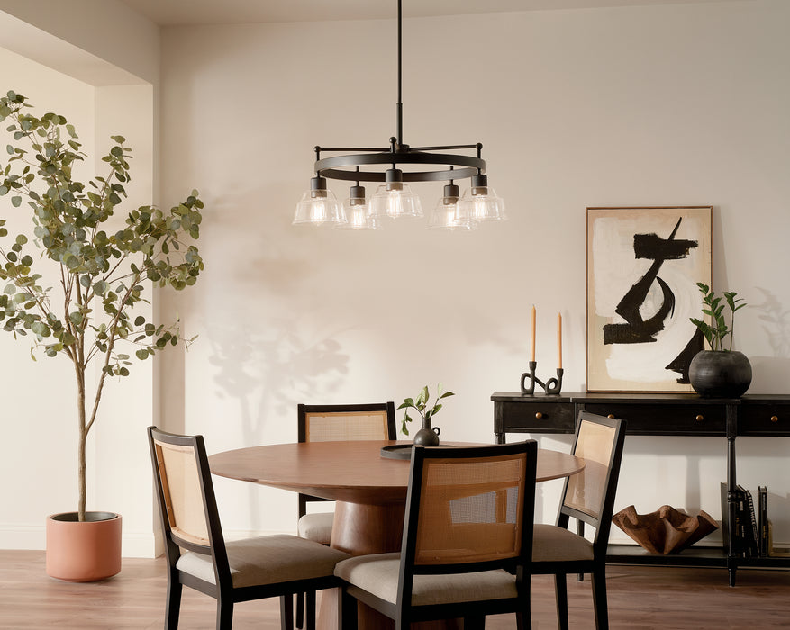 Kichler 52403BK Five Light Chandelier, Black